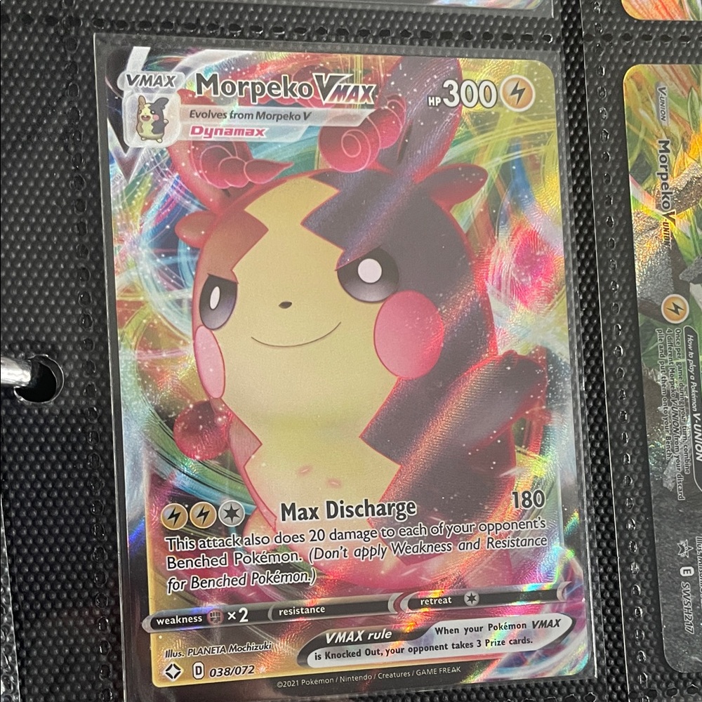 Pokemon Morpeko VMAX Trading Card - Red, Yellow, Black
